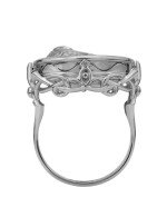 Кольцо из белого золота c бирюзой и лазуритом