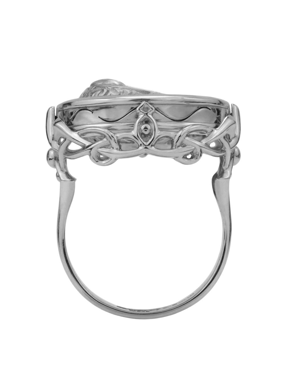 Кольцо из белого золота c бирюзой и лазуритом