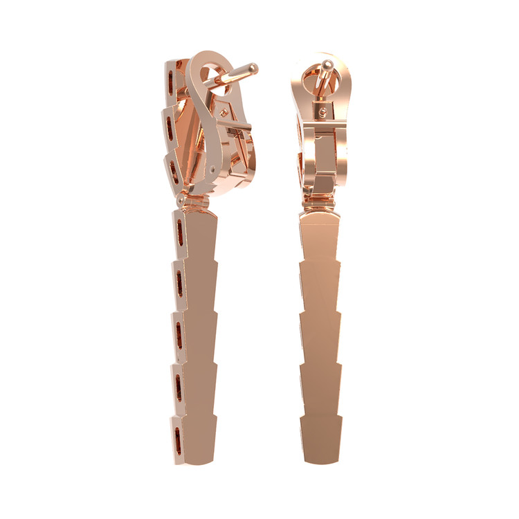 Серьги из красного золота 585 пробы c ониксом