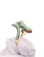 Кольцо из лимонного золота c эмалью