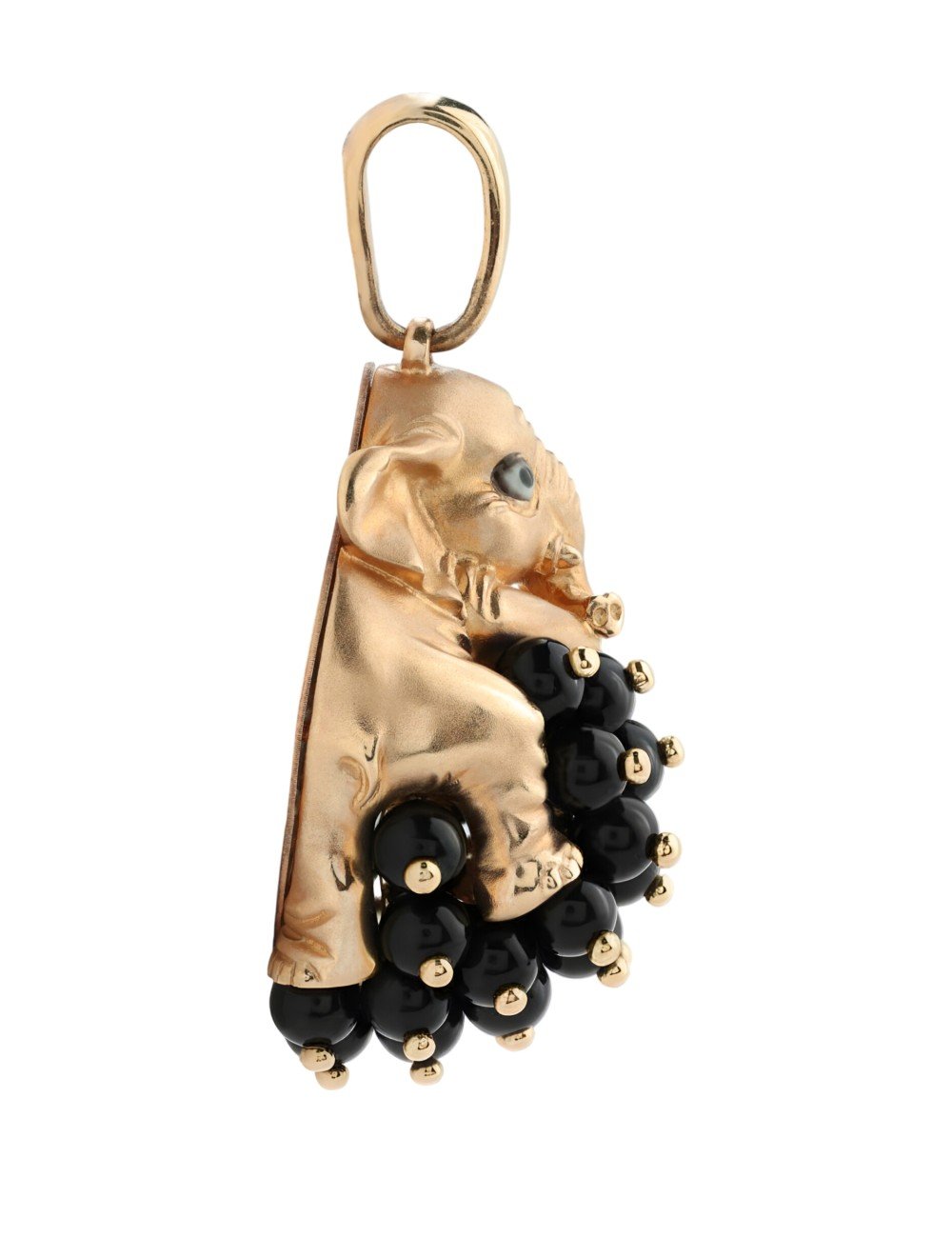 Подвеска из золота c эмалью и ониксом