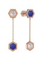 Серьги из золота c лазуритом и перламутром