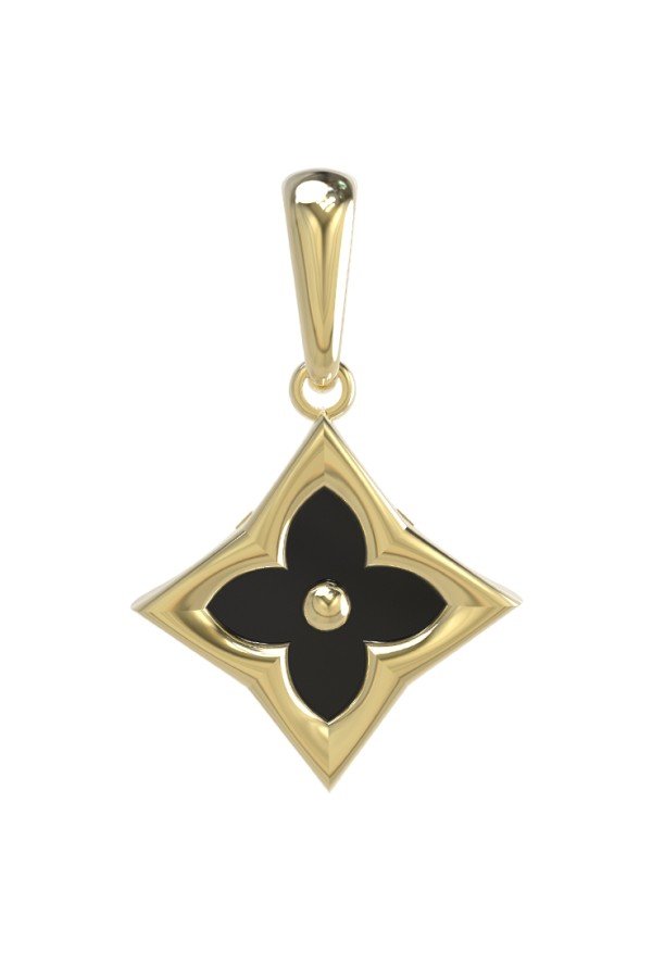 Подвеска из лимонного золота c ониксом