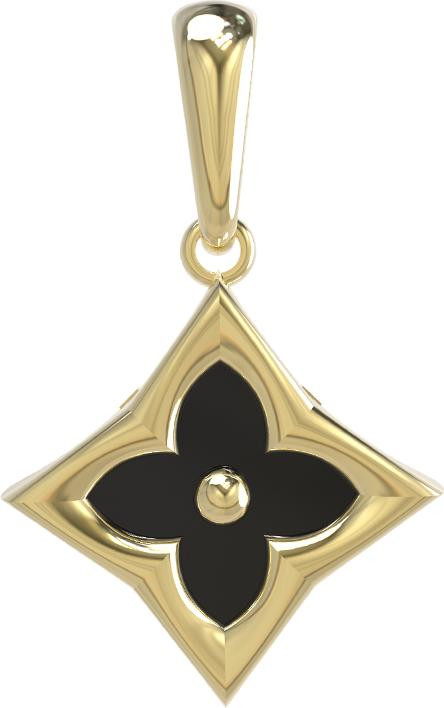 Подвеска из лимонного золота 585 пробы c ониксом