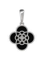 Подвеска из белого золота c бриллиантами и ониксом