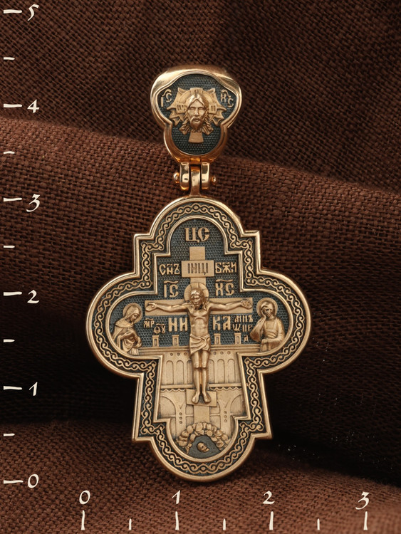 Крест из красного золота 585 пробы