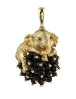 Подвеска из лимонного золота c эмалью и ониксом