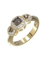 Кольцо из лимонного золота c бриллиантами