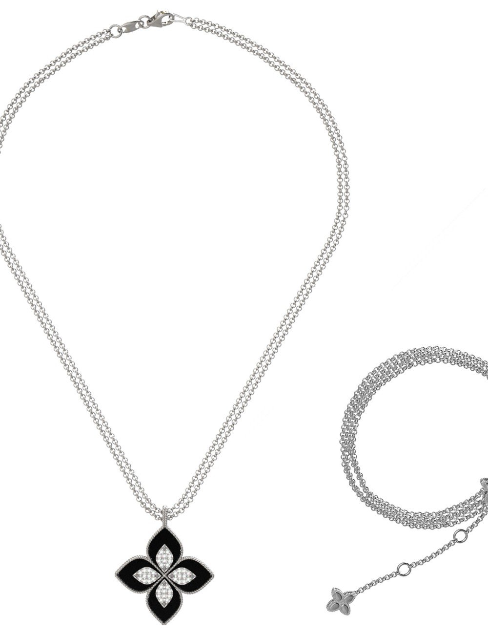 Колье из белого золота c бриллиантами и ониксом