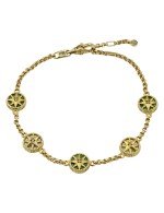 Браслет из лимонного золота c бриллиантами, малахитом и перламутром