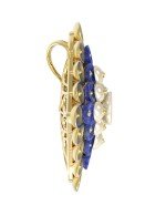 Подвеска из лимонного золота c лазуритом и перламутром