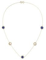 Колье из лимонного золота c лазуритом и перламутром