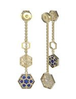 Серьги из лимонного золота c лазуритом и перламутром