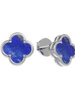 Серьги из белого золота c лазуритом