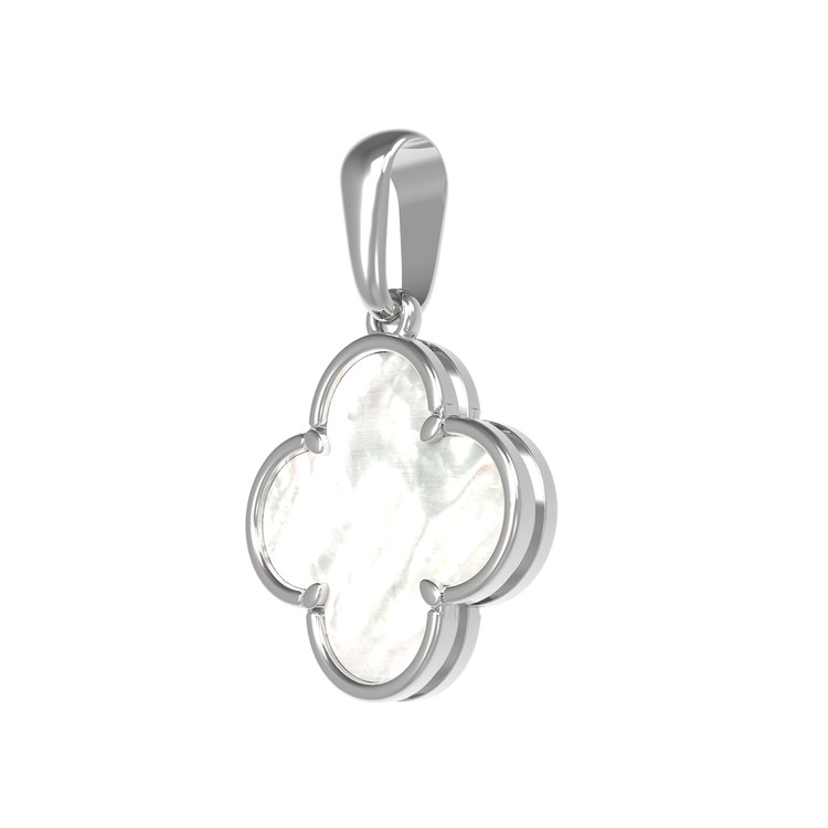 Подвеска из белого золота 585 пробы c перламутром