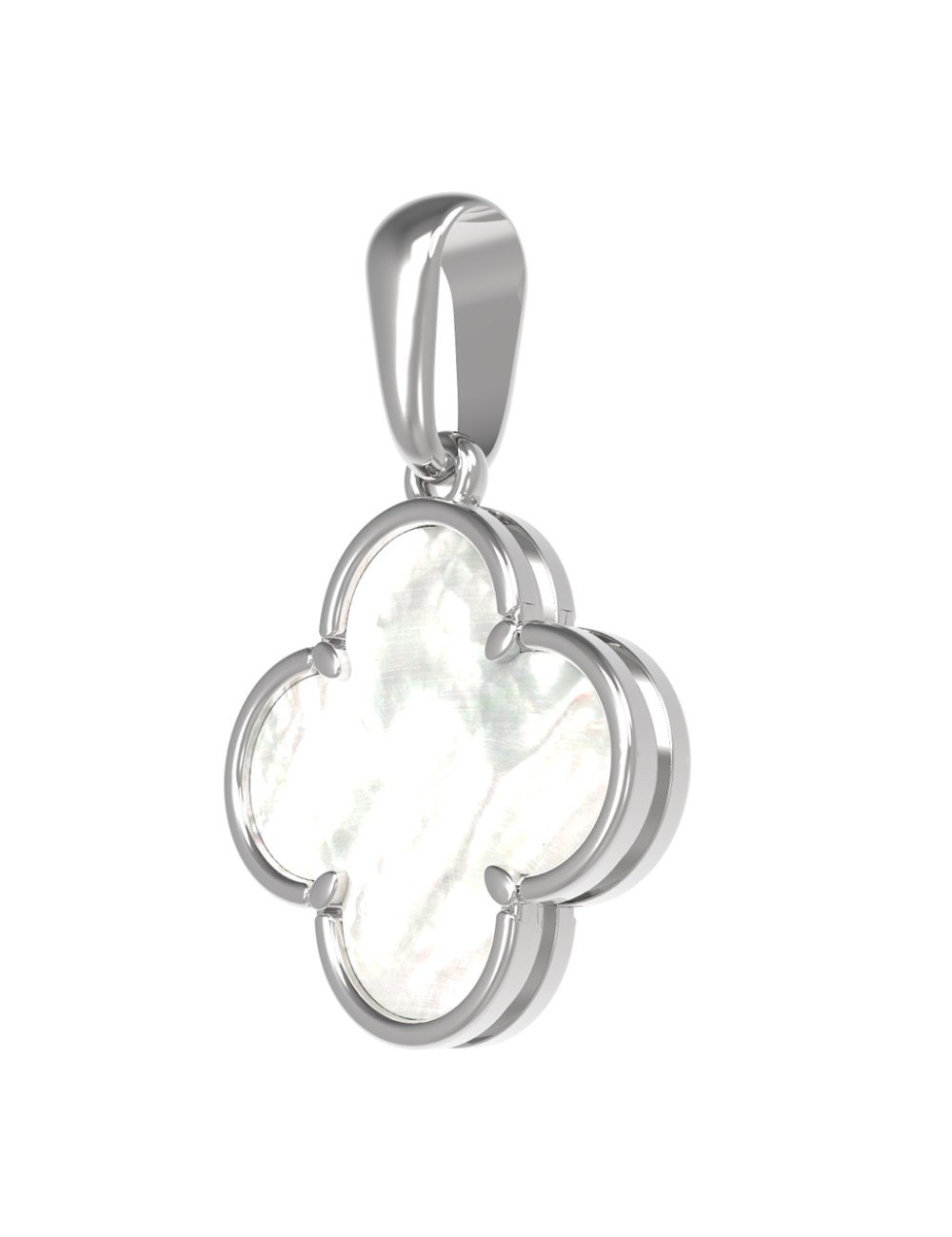 Подвеска из белого золота c перламутром