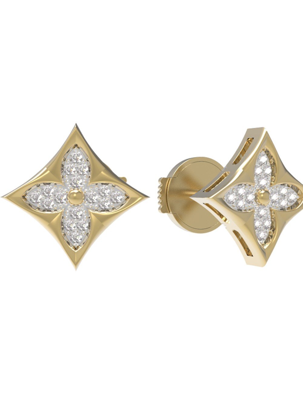 Серьги из лимонного золота c бриллиантами