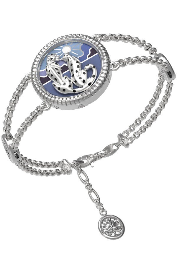 Браслет из белого золота c эмалью