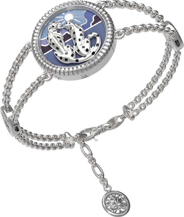 Браслет из белого золота 585 пробы c эмалью