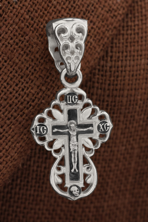 Крест из белого золота 585 пробы