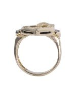 Кольцо из лимонного золота c бриллиантами и ониксом