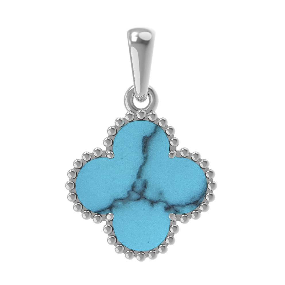 Подвеска из белого золота 585 пробы c бирюзой