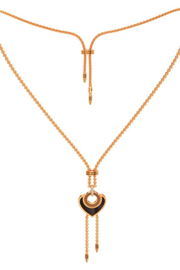 Колье из золота c фианитом, ониксом и перламутром