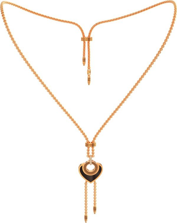 Колье из золота c фианитом, ониксом и перламутром