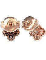 Серьги из золота c бриллиантами, ониксом и перламутром