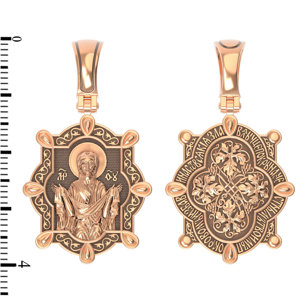 Нательная икона из красного золота 585 пробы