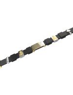 Браслет из лимонного золота c кожаным шнурком