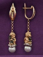 Серьги из золота c жемчугом