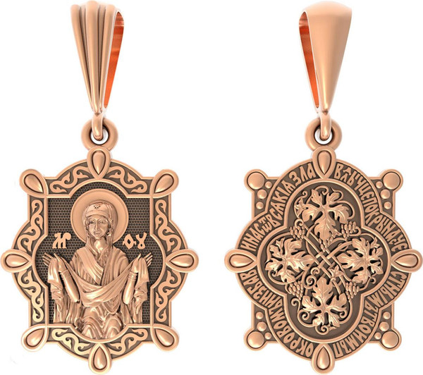 Образок из красного золота 585 пробы