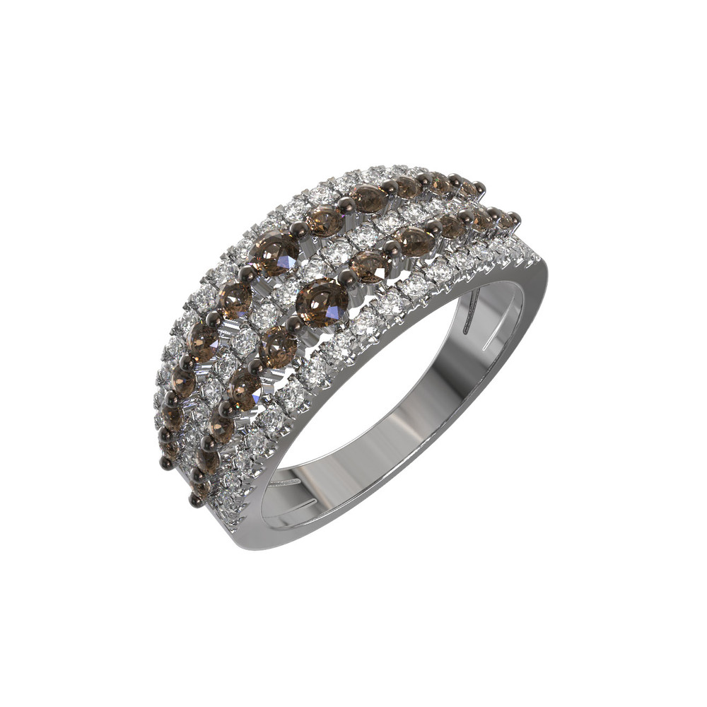 Кольцо из белого золота 585 пробы c бриллиантами