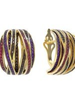 Серьги из лимонного золота c фианитом