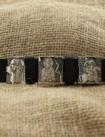 Браслет из серебра c кожаным шнурком