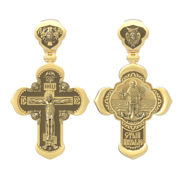 Крест из лимонного золота 585 пробы