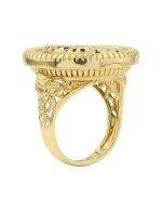 Кольцо из лимонного золота c эмалью