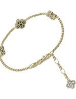 Браслет из лимонного золота c бриллиантами, малахитом и перламутром