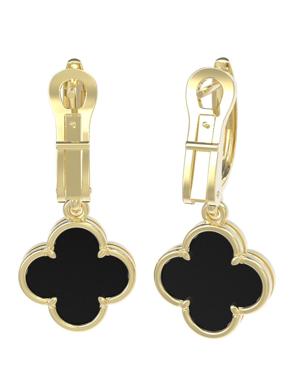 Серьги из лимонного золота c ониксом