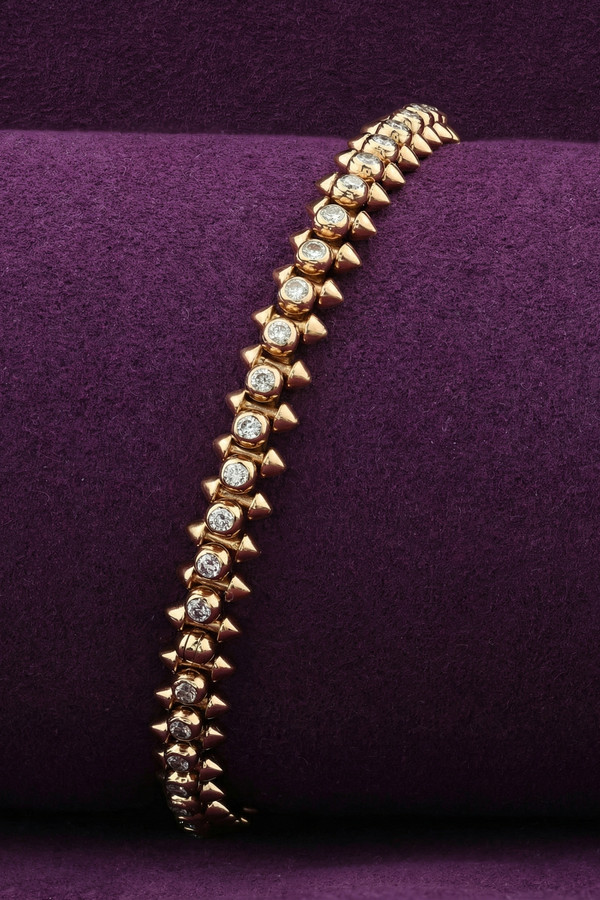 Браслет из красного золота 585 пробы c бриллиантами