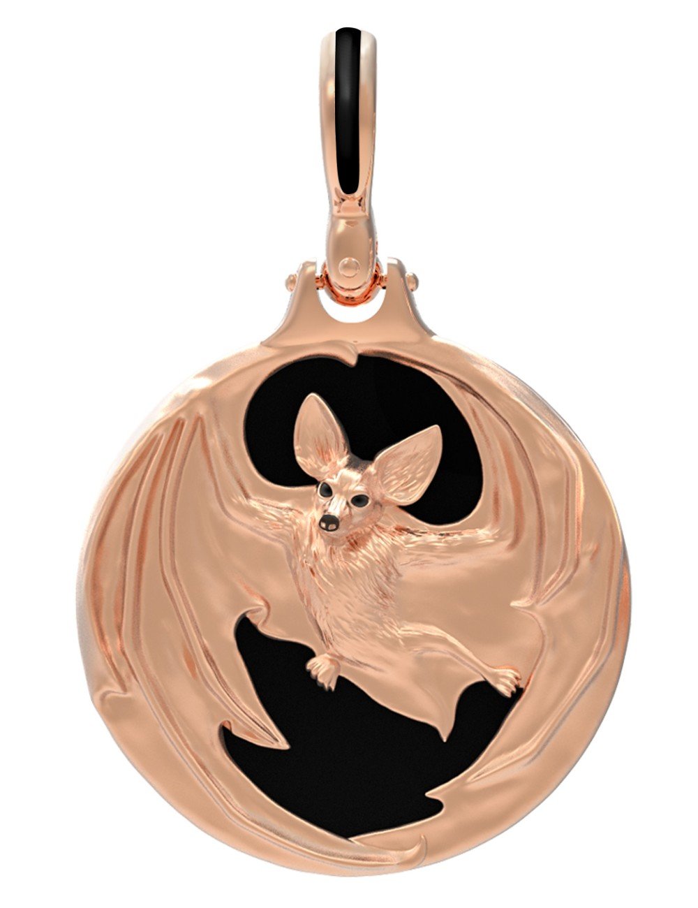 Подвеска из золота c эмалью и ониксом