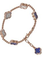 Браслет из золота c лазуритом и перламутром