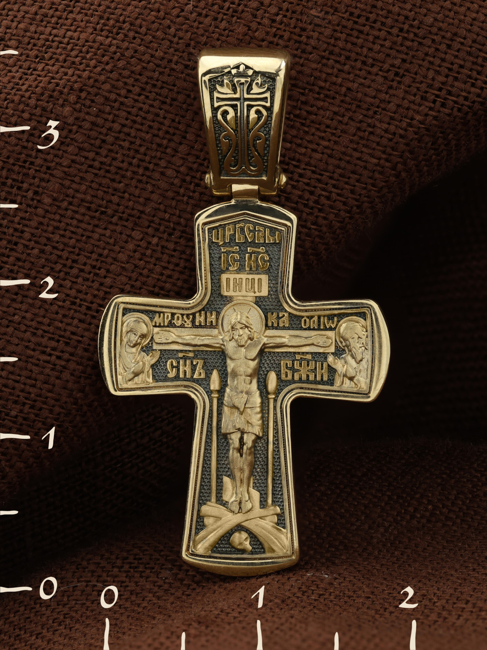 Крест из лимонного золота 585 пробы