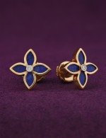 Серьги из золота c бриллиантами и лазуритом