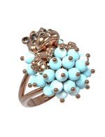 Кольцо из золота c эмалью и бирюзой