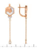 Серьги из золота c бриллиантами и перламутром