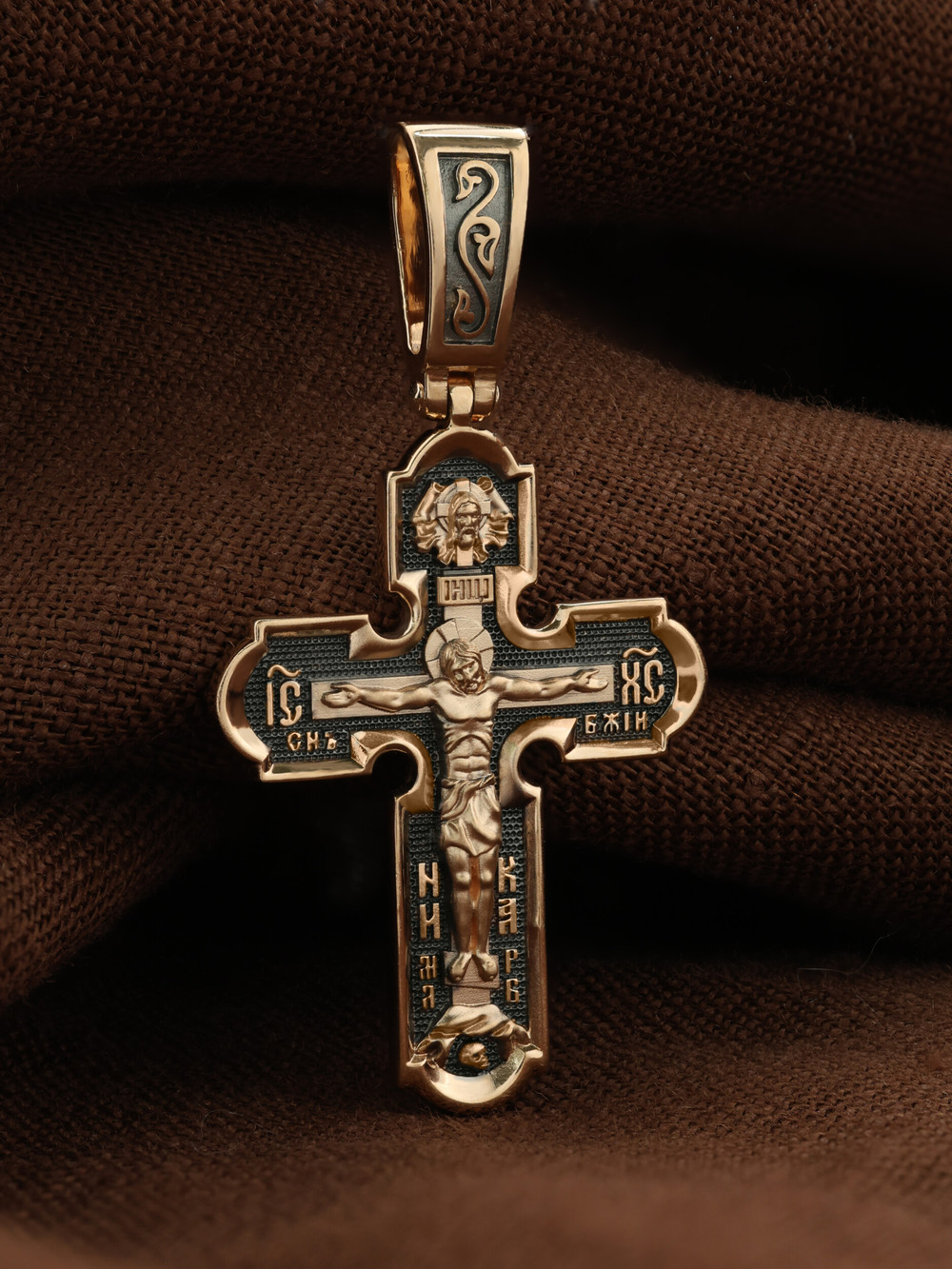 Крест из красного золота 585 пробы