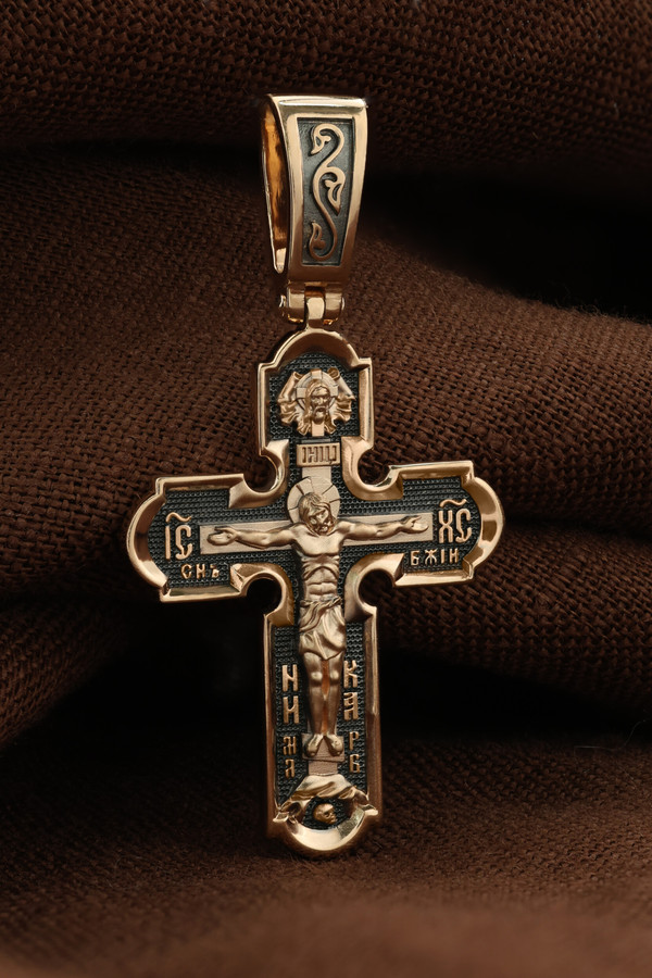 Крест из красного золота 585 пробы