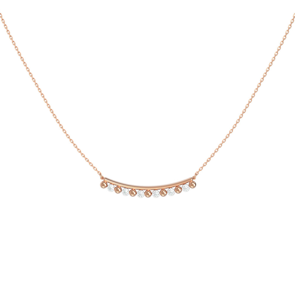 Колье из красного золота 585 пробы c бриллиантами